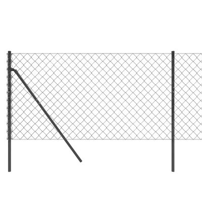 vidaXL Chain Link Fence Anthracite 0.8x25 m