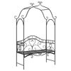 vidaXL Garden Bench Black 121 x 48 x 200 cm Steel
