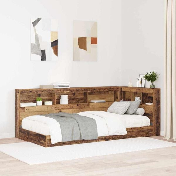 vidaXL Storage Headboard with Shelf Old Wood 80 cm Engineered Wood