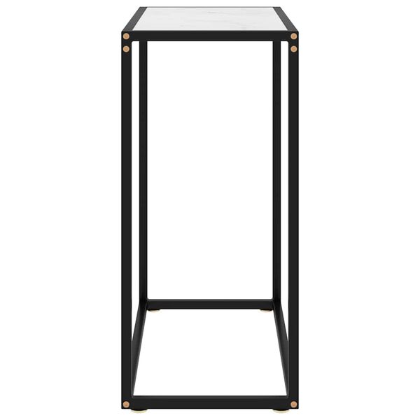 vidaXL Console Table White 60x35x75 cm Tempered Glass