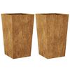 vidaXL Garden Planters 2 pcs 45x45x75 cm Weathering Steel