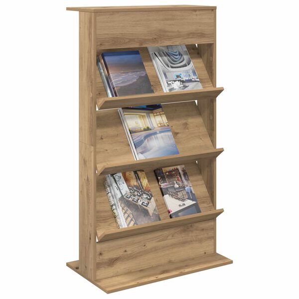 vidaXL Magazine Rack Artisan Oak 70 x 41 x 126 cm Engineered Wood