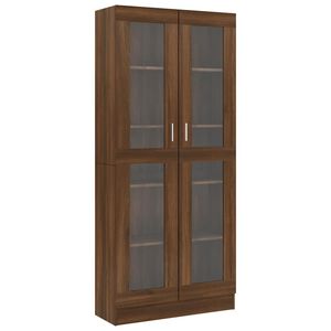 vidaXL Vitrine Cabinet Brown Oak 82.5x30.5x185 cm Engineered Wood