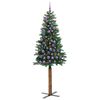 vidaXL Slim Christmas Tree Green 210 cm PVC and Solid Pine wood