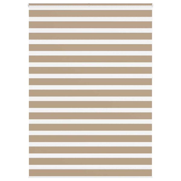 vidaXL Zebra Blind Sand Brown 155x230 cm Fabric Width 150.9 cm Polyester