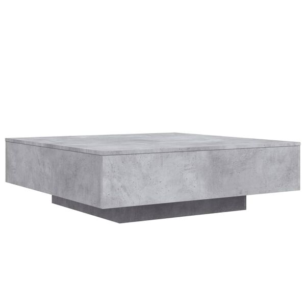 vidaXL Coffee Table with LED Lights Concrete Grey 100x100x31 cm