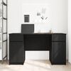 vidaXL Desk with Drawer Black oak 140 x 49 x 76 cm Engineered wood