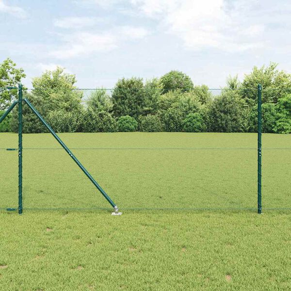 vidaXL Fence Post Green 50 x 1.2 m (13 mm mesh) Steel and PVC