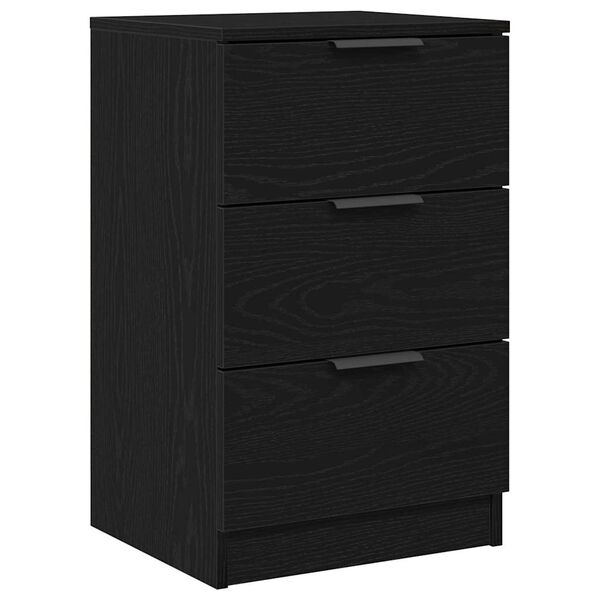 vidaXL Bedside Cabinet Black Oak 40 x 65 x 65 cm Engineered Wood