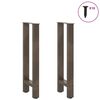 vidaXL Console Table Legs Natural Steel 2 pcs 28x(72-73) cm Steel