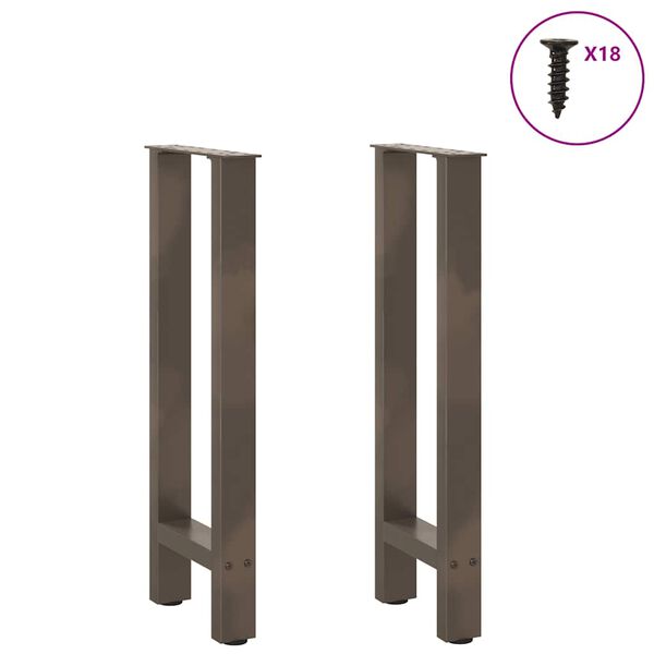 vidaXL Console Table Legs Natural Steel 2 pcs 28x(72-73) cm Steel