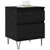 vidaXL Bed Cabinet Black Oak 40 x 35 x 50 cm Engineered Wood