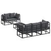 vidaXL Garden Sofa Set 6 pcs Black Steel