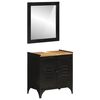 vidaXL 2 Piece Bathroom Furniture Set Iron and Solid Wood Mango