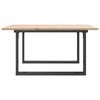 vidaXL Coffee Table O-Frame 90x90x45 cm Solid Wood Pine and Steel