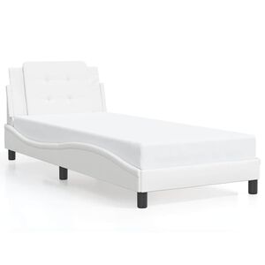 vidaXL Bed Frame without Mattress "Zadar" White 100x203 cm Faux Leather