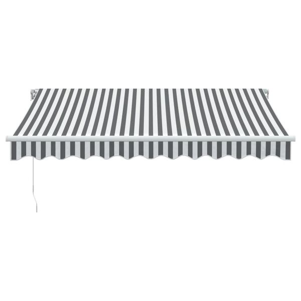 vidaXL Manual Retractable Awning Anthracite&White 300x250 cm