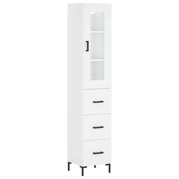 vidaXL Highboard White 34.5x34x180 cm Engineered Wood