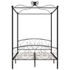 vidaXL Canopy Bed Frame without Mattress Black Metal 120x200 cm