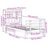 vidaXL Bookcase Bed without Mattress White 75x190 cm Small Single Solid Wood Pine