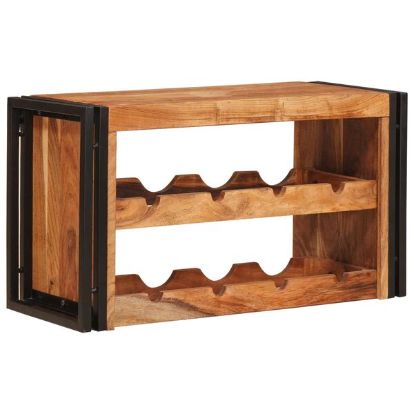 vidaXL Wine Rack Brown 80 x 45 x 33 cm Solid Acacia Wood