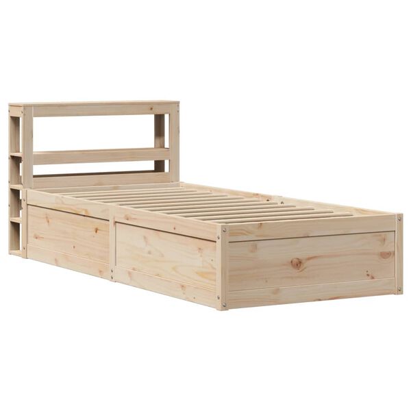 vidaXL Bed Frame with Headboard 90x200 cm Solid Wood Pine