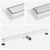 vidaXL 2 in 1 Shower Drain Silver 90 cm Stainless Steel 304