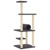 vidaXL Cat Tree with Sisal Scratching Posts Dark Grey 136 cm