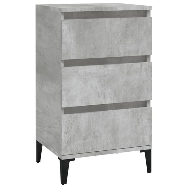 vidaXL Bedside Cabinet Concrete Grey 40x35x70 cm Engineered Wood