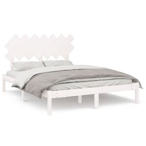 vidaXL Bed Frame without Mattress White 140x200 cm Solid Wood