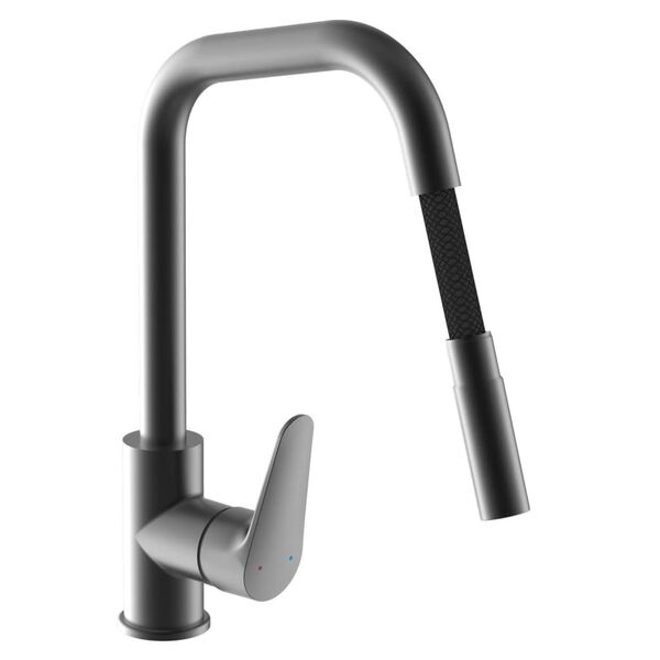SCH&Uuml;TTE Kitchen Mixer Tap with Pull-out Spout SEATTLE Matte Graphite