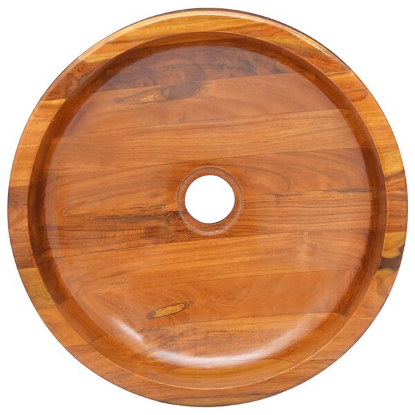 vidaXL Basin Solid Teak Wood &Phi;40x10 cm