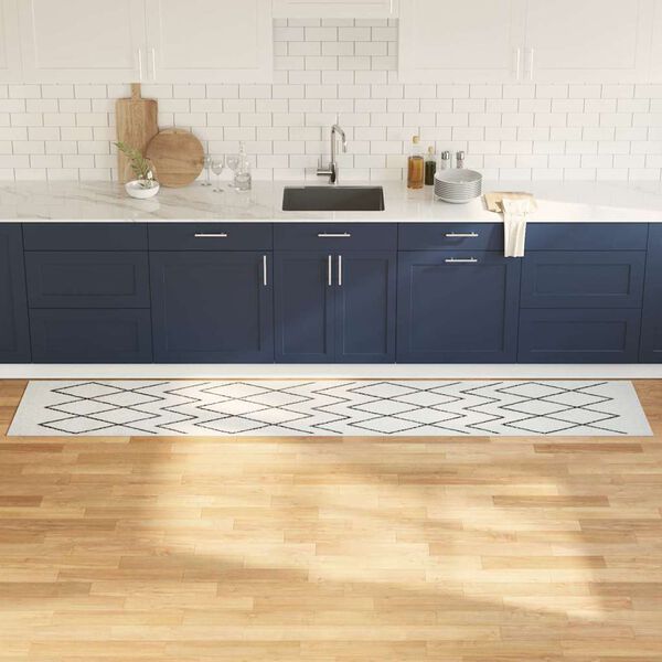 vidaXL Kitchen Rug White 300 x 60 cm Velvet