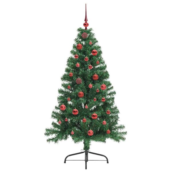 vidaXL Artificial Pre-lit Christmas Tree Green 150 cm PVC