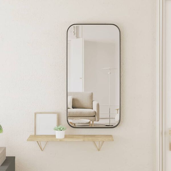 vidaXL Wall-mounted Mirror Black 30x60 cm Rectangle