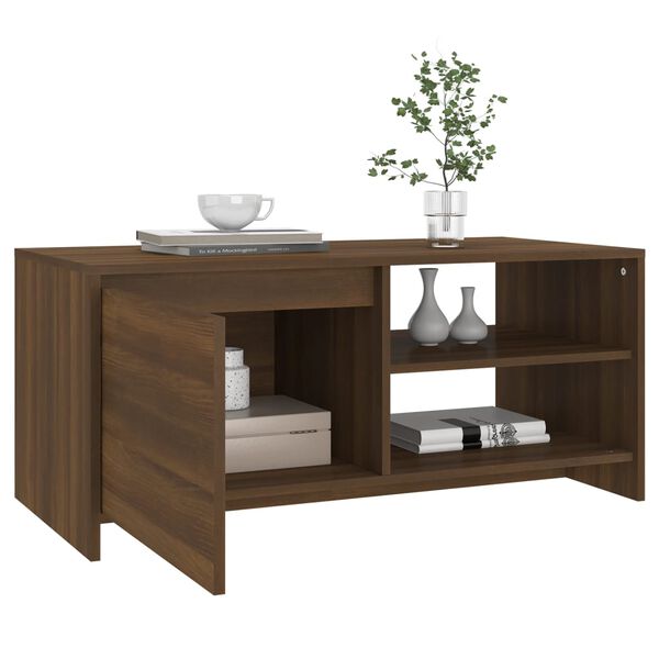 vidaXL Coffee Table Brown Oak 102x50x45 cm Engineered Wood