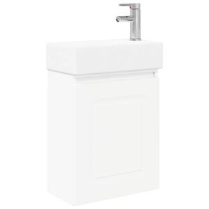 vidaXL Bathroom Vanity Unit with Tap White 45.5 x 22.5 x 84 cm