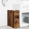 vidaXL Narrow Bathroom Cupboard with Wheels Old Wood Engineered Wood
