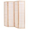 vidaXL Folding 4-Panel Room Divider Japanese Style 160x170 cm Natural