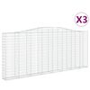 vidaXL Arched Gabion Baskets 3 pcs 400x30x160/180 cm Galvanised Iron