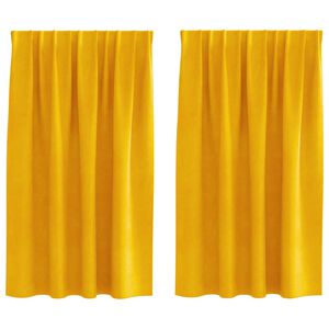 vidaXL Blackout Curtains 2 pcs Mustard Yellow 140 x 140 cm Velvet