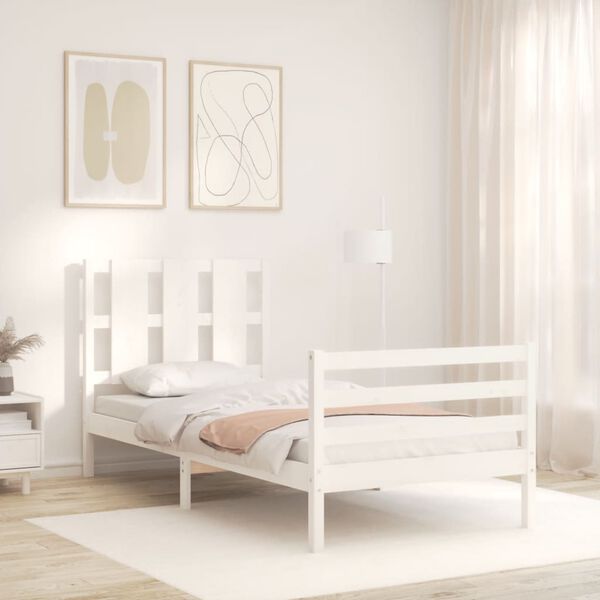 vidaXL Bed Frame without Mattress White 100x200 cm Solid Wood