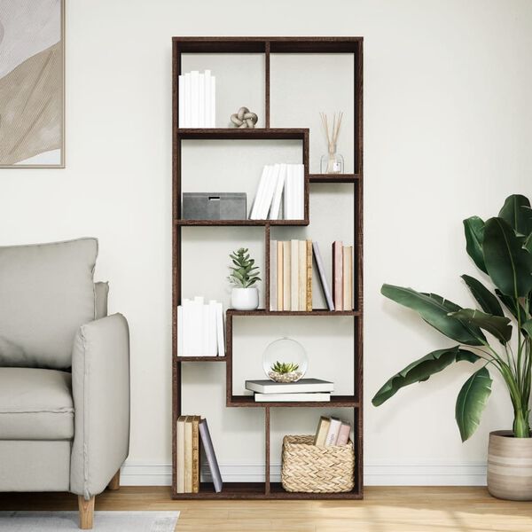 vidaXL Room Divider Bookcase Brown Oak 67x25x161.5 cm Engineered Wood