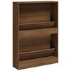vidaXL Shoe Cabinet Brown Oak 59x17x81 cm Engineered Wood