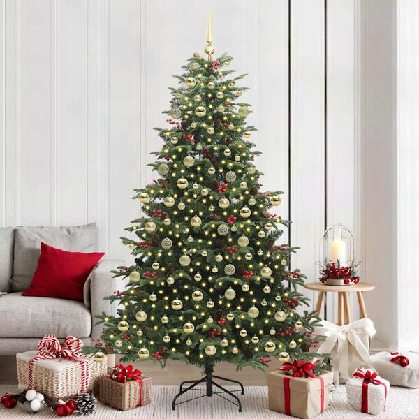 vidaXL Artificial Christmas Tree with 300 LEDs with Stand Green 210 cm