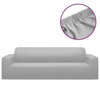 vidaXL 3-Seater Stretch Couch Slipcover Grey Polyester Jersey