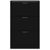 vidaXL Shoe Cabinet Black 63x24x103 cm Engineered Wood