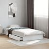vidaXL Bed Frame with Drawers without Mattress White 75x190 cm Small Single