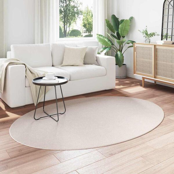 vidaXL Area Rugs Oval HUARTE Sand 170 x 120 cm 100% Polyester