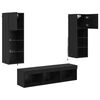 vidaXL TV Wall Units Wall-mounted 5 pcs Black Oak Engineered Wood
